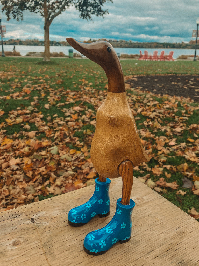 Dark Blue Daisy Boots