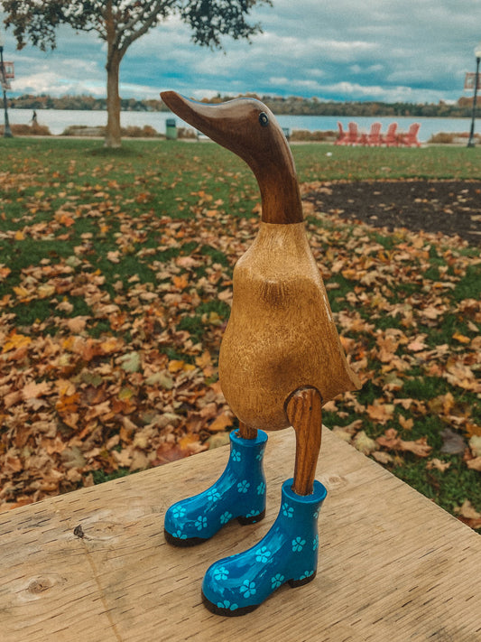 Dark Blue Daisy Boots