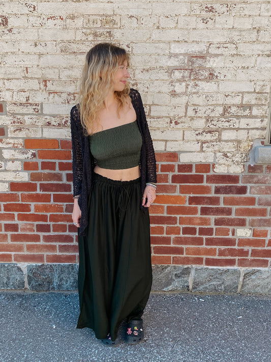 Dark Green Flowy Pants