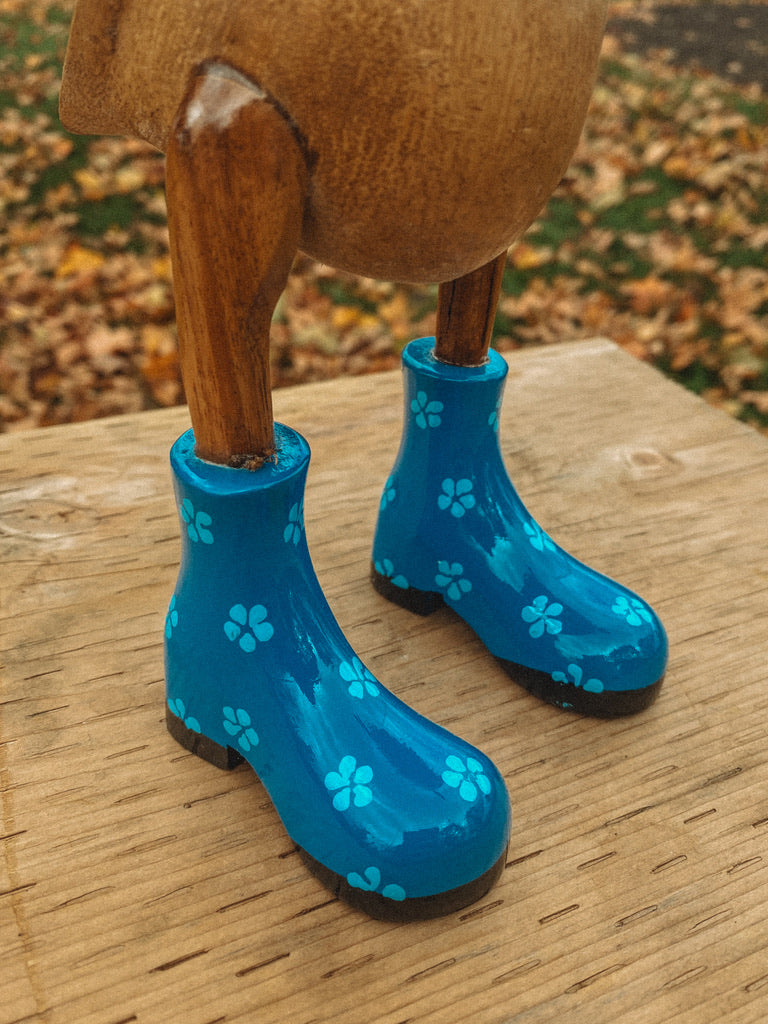 Dark Blue Daisy Boots