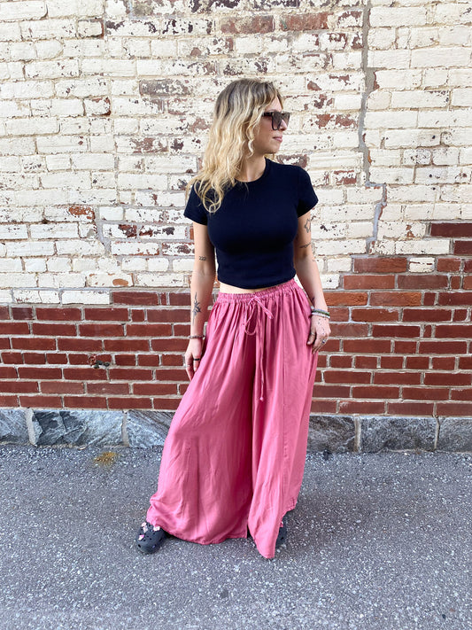 Pink Flowy Pants