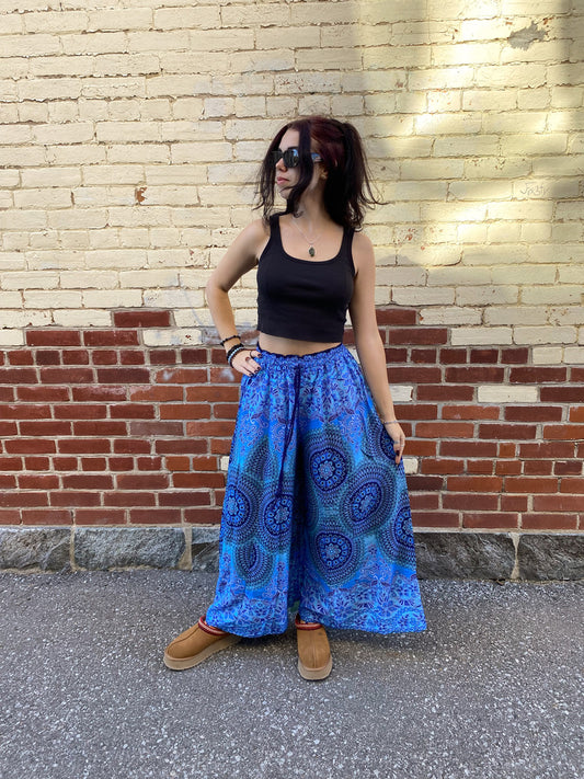 Ocean Blue Flowy Pants