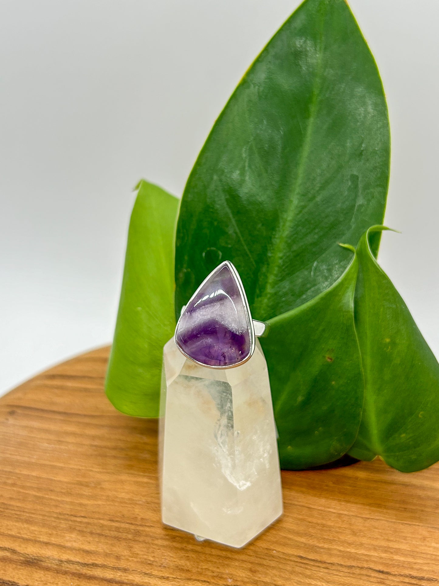 Chevron Amethyst Ring (size 11)