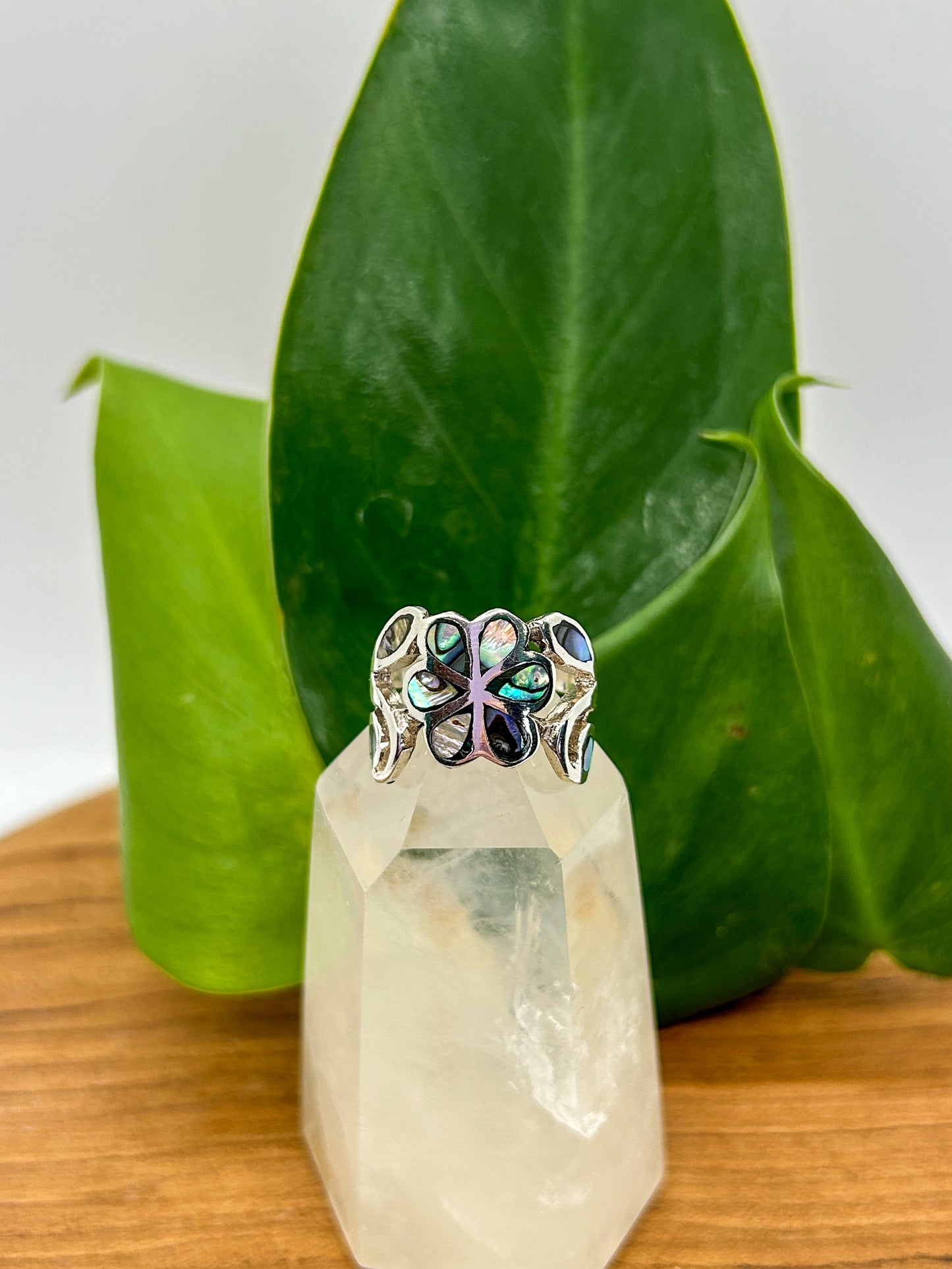 Abalone Flower Power Ring
