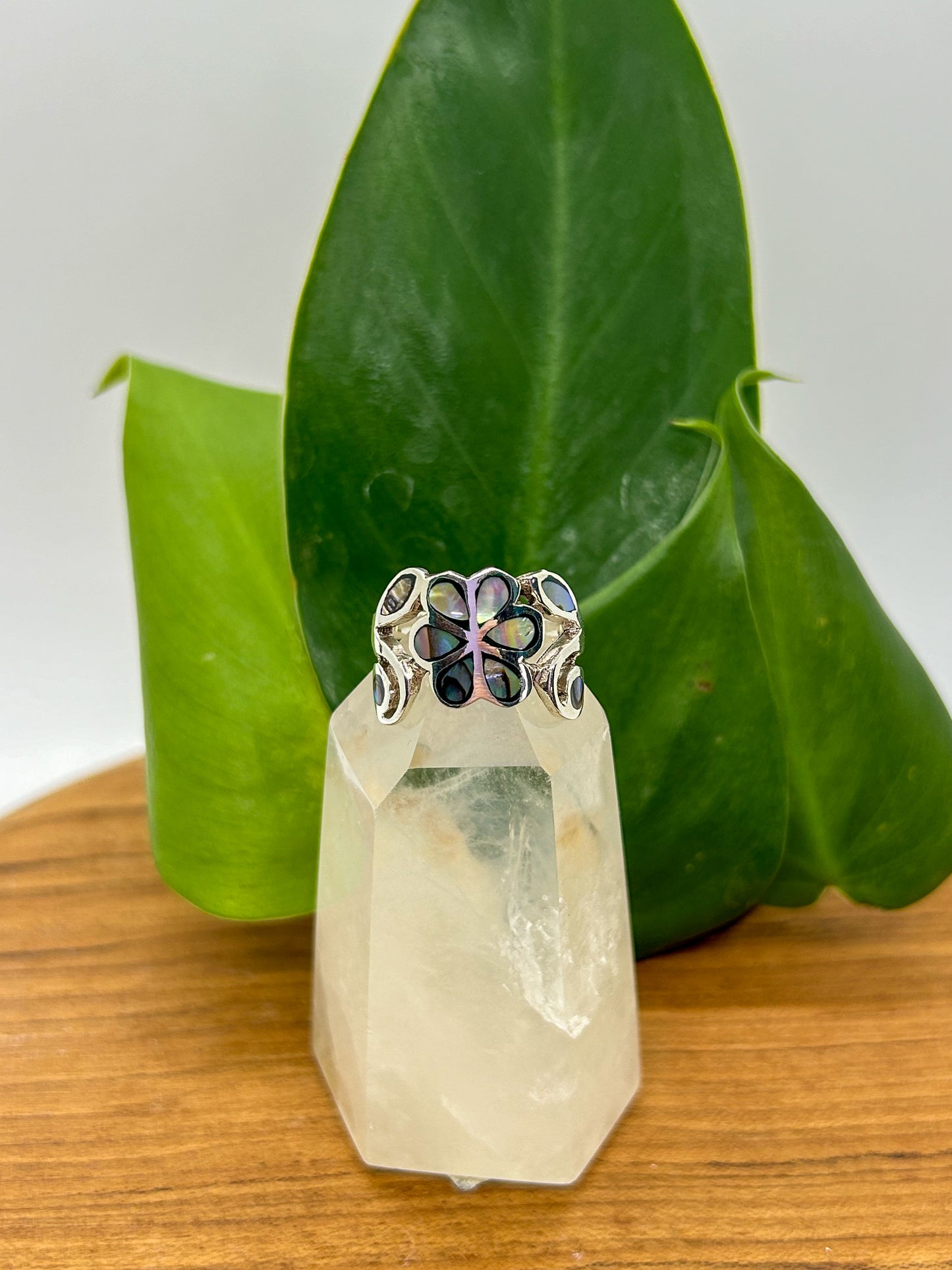 Abalone Flower Power Ring