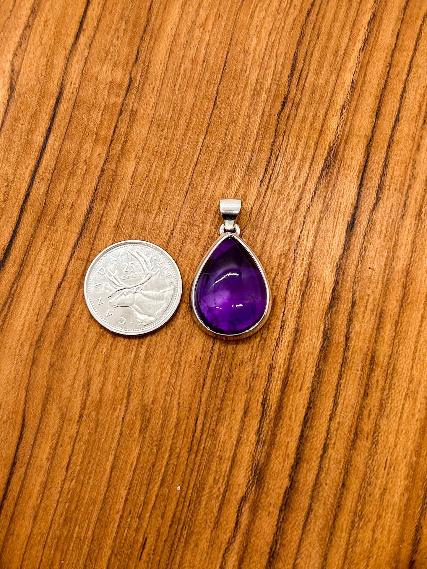 Large Teardrop Amethyst Pendant
