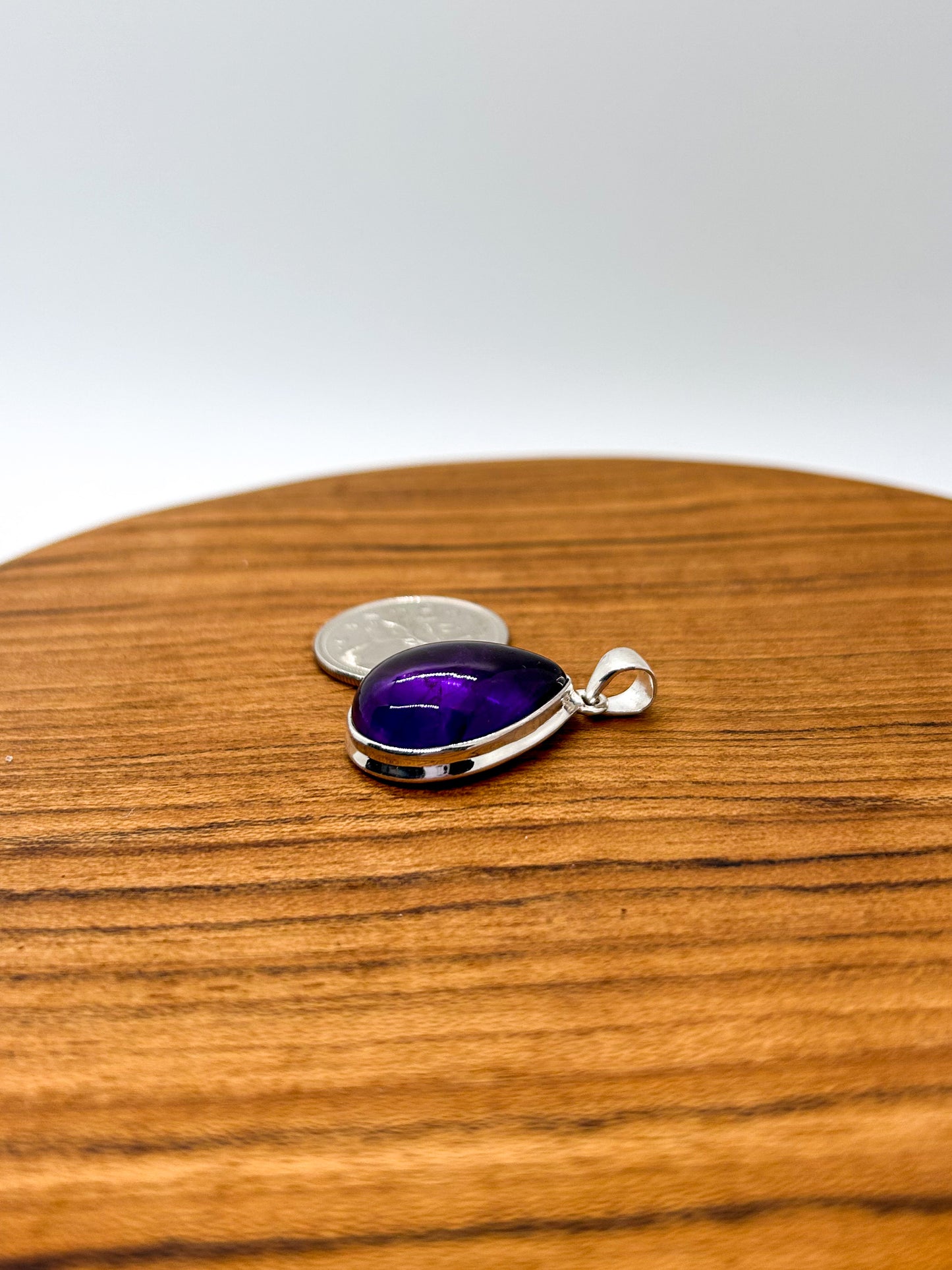Large Teardrop Amethyst Pendant