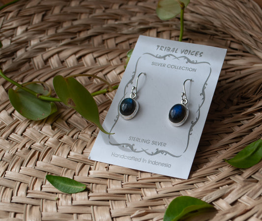 Oval Labradorite Earrings