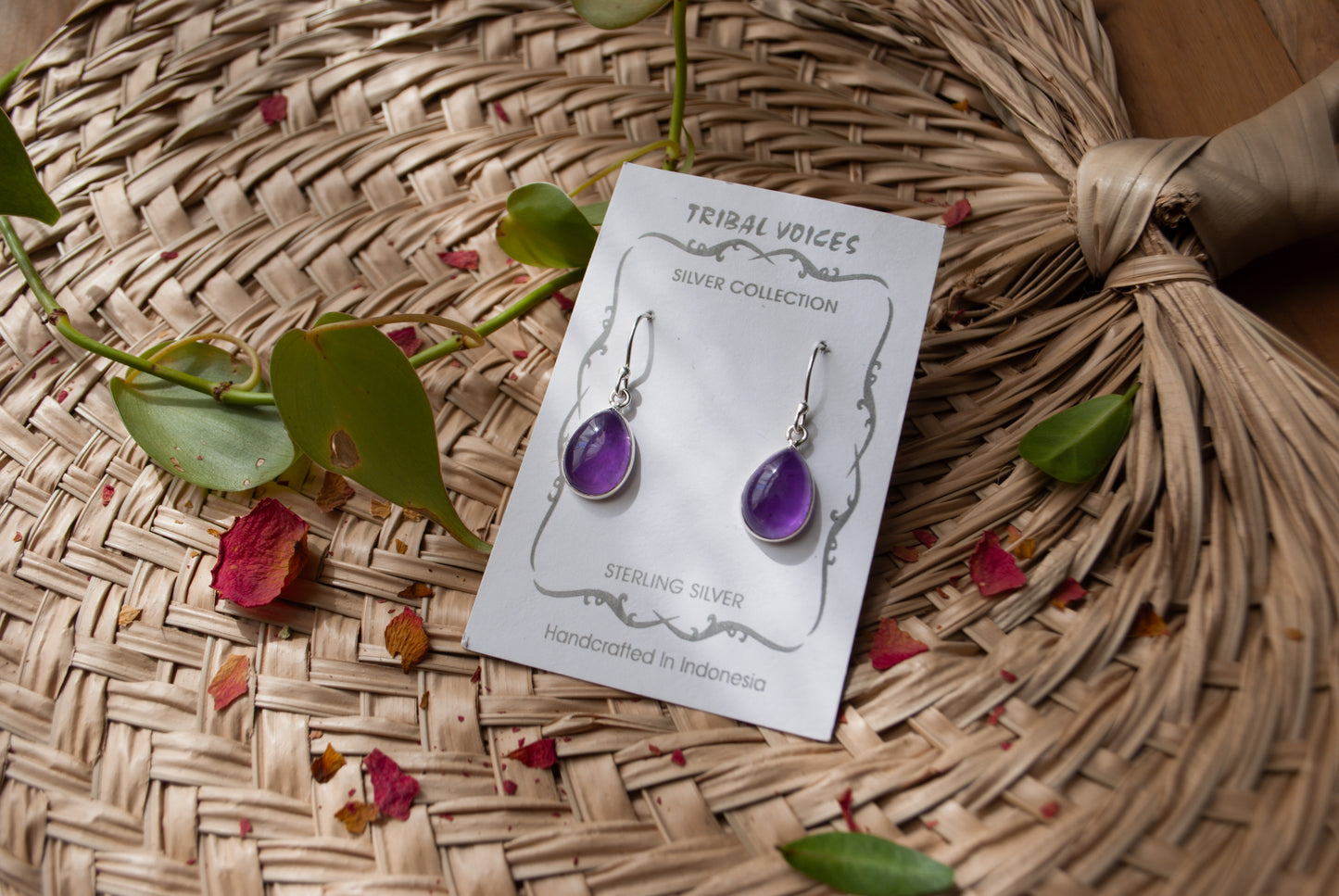 Teardrop Amethyst Earrings