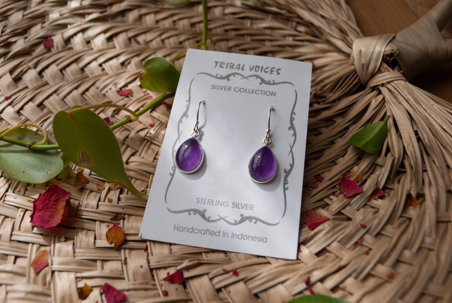 Teardrop Amethyst Earrings