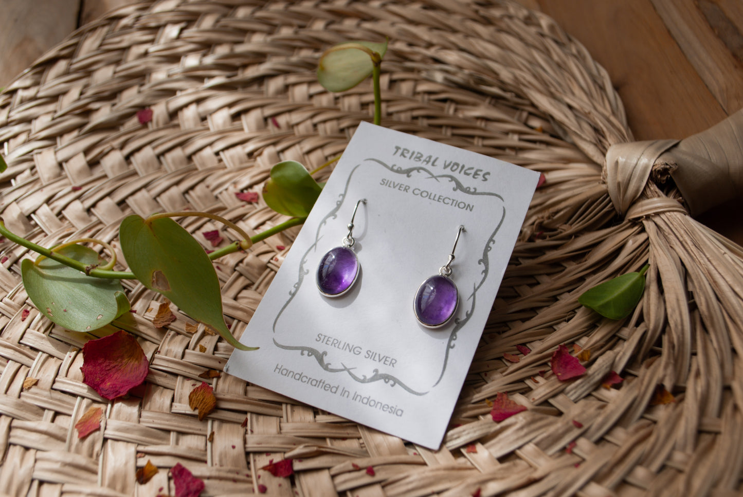 Oval Amethyst Earrings