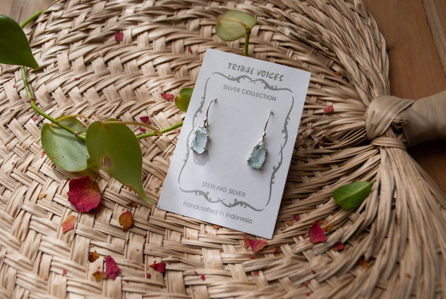 Raw Aquamarine Earrings