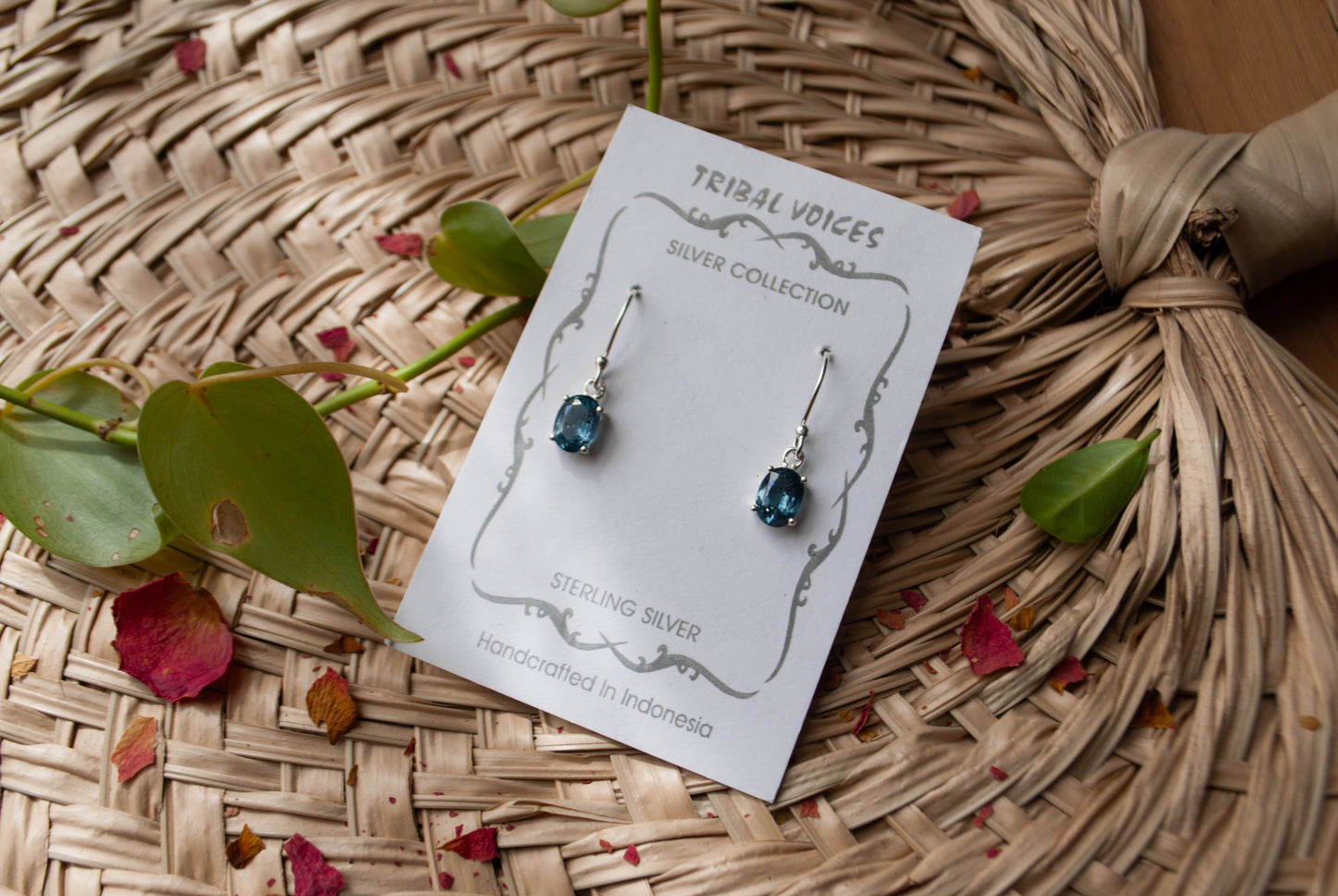 Teal Kyanite Dangle Earrings