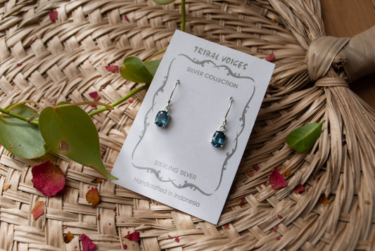 Teal Kyanite Dangle Earrings