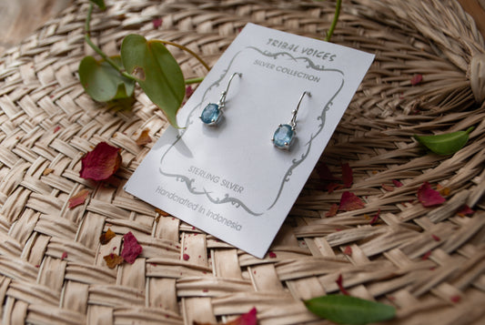 Oval Aqua Kyanite Earrings