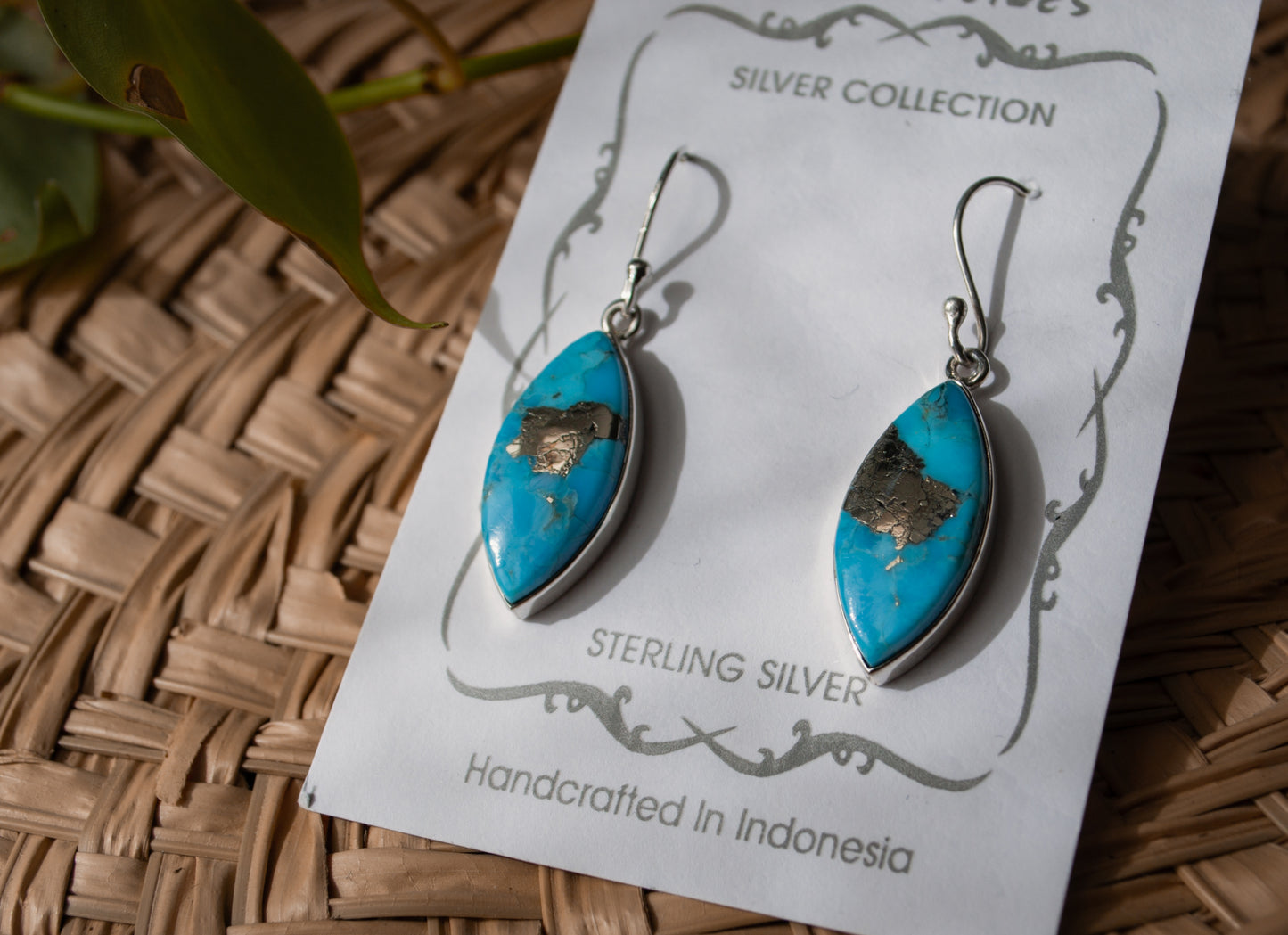Turquoise with Pyrite Earrings