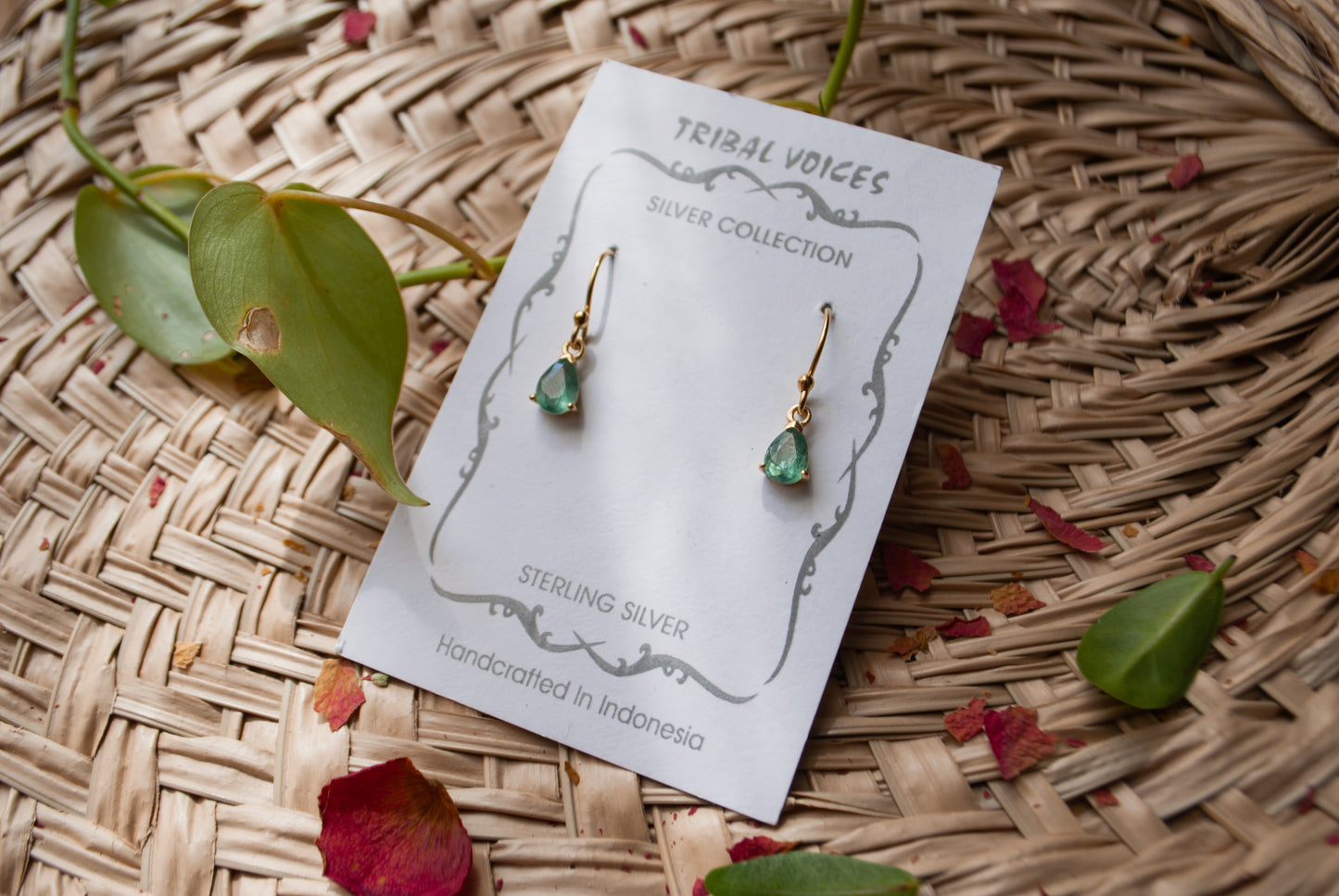 Gold Green Kyanite Earrings