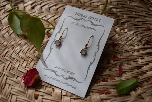 Gold Labradorite Earrings