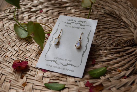 Gold Moonstone Earrings