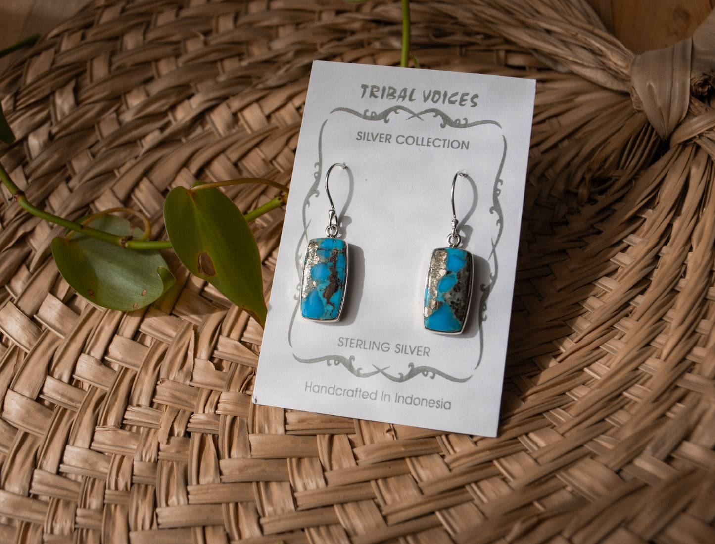 Turquoise with Pyrite Earrings