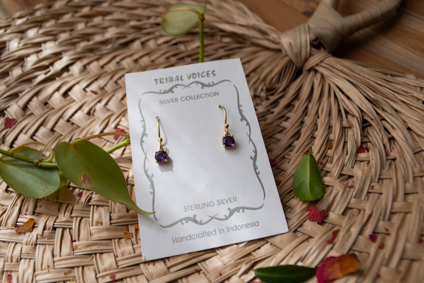 Gold Amethyst Earrings