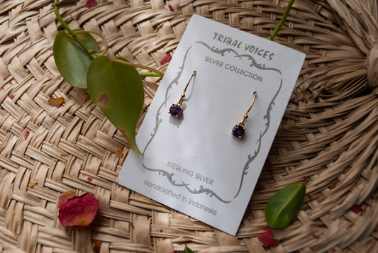 Gold Amethyst Earrings