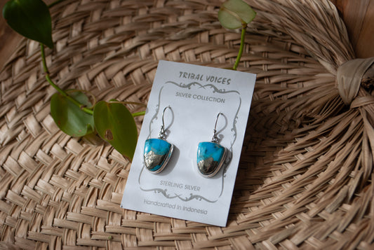 Turquoise with Pyrite Earrings