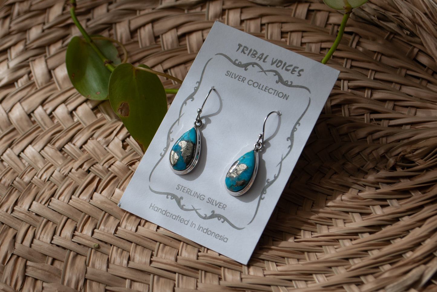 Turquoise with Pyrite Earrings