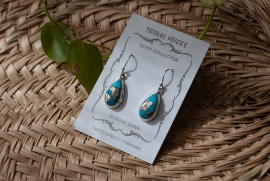 Turquoise with Pyrite Earrings