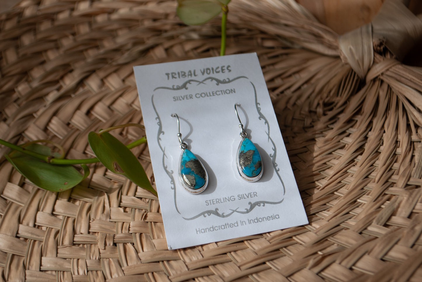Turquoise with Pyrite Earrings