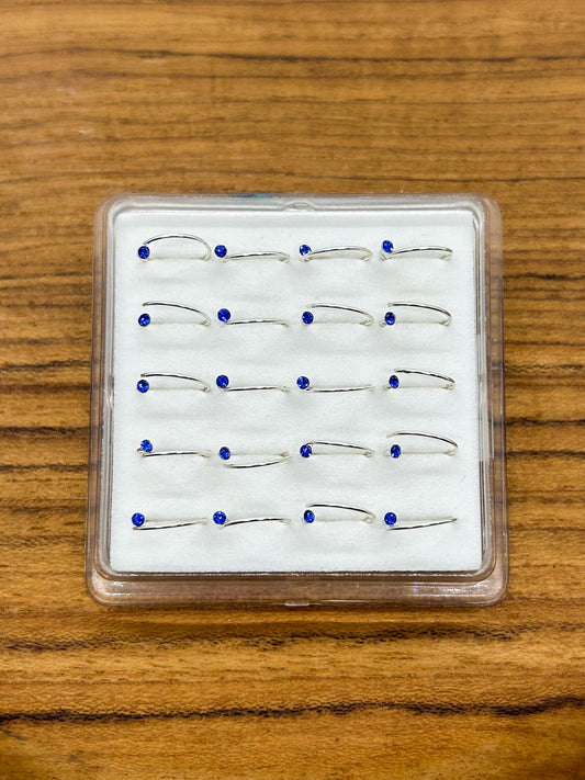 Dark Blue Nose Hoops