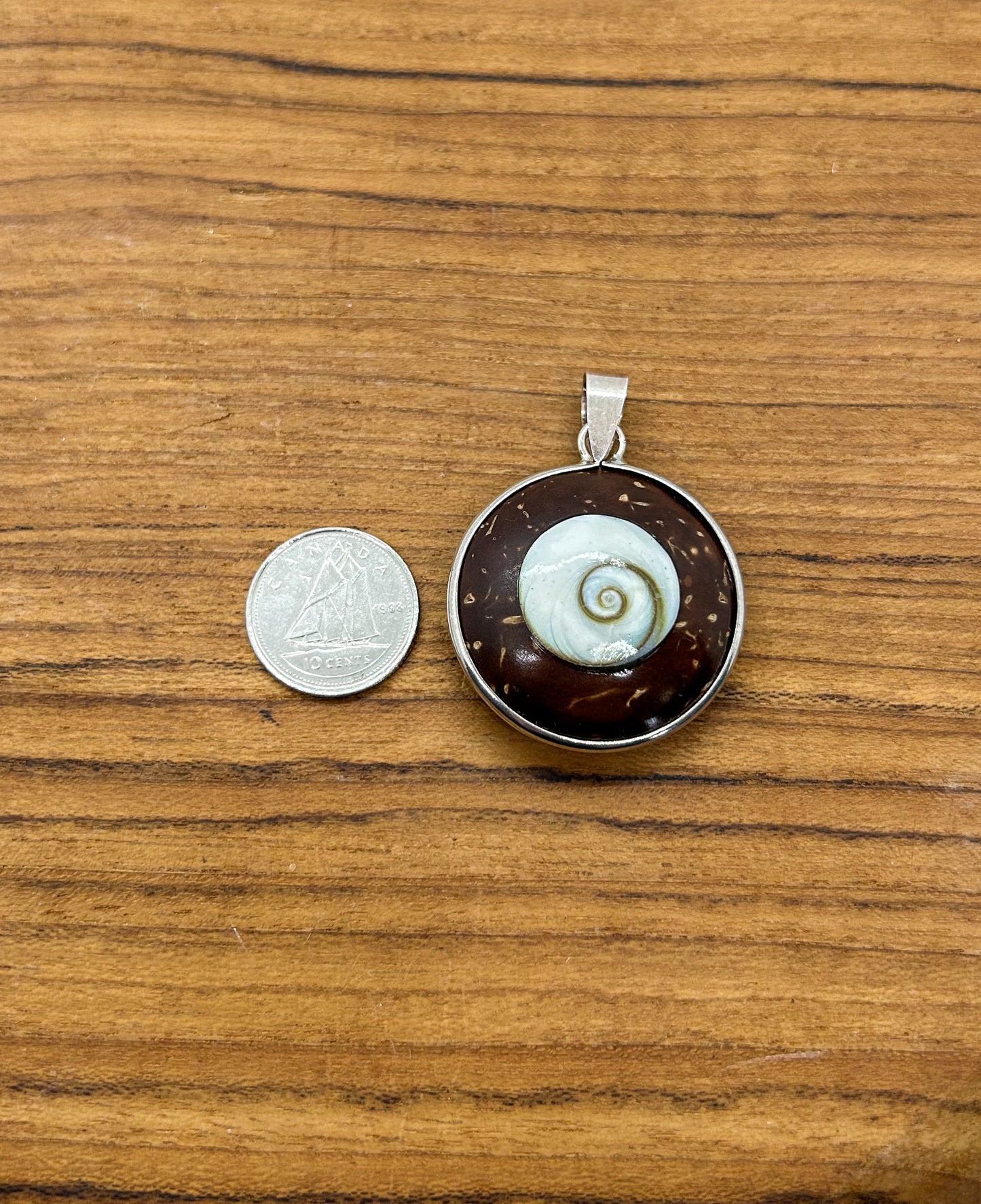 Eye of Shiva & Coconut Wood Pendant