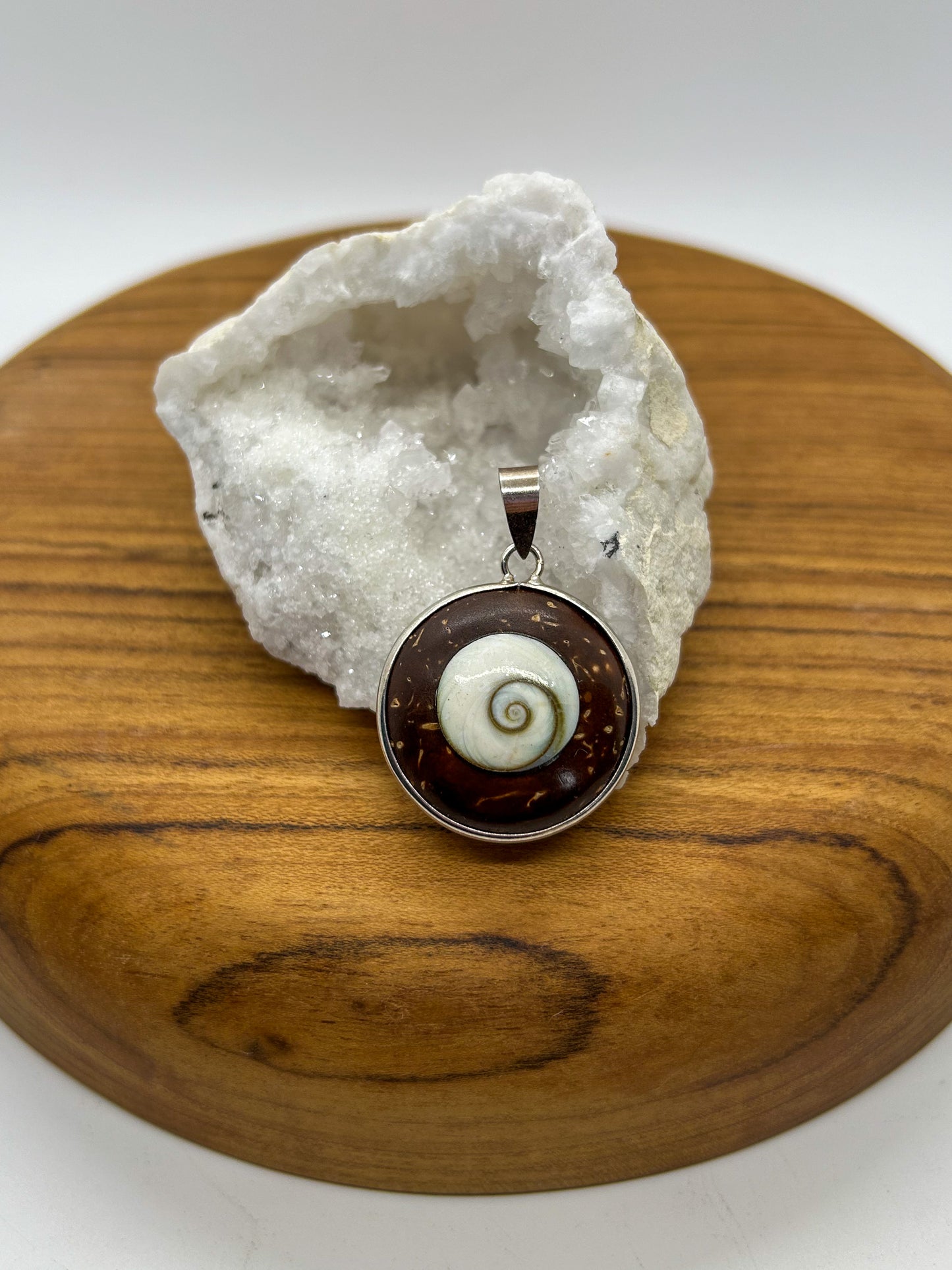 Eye of Shiva & Coconut Wood Pendant