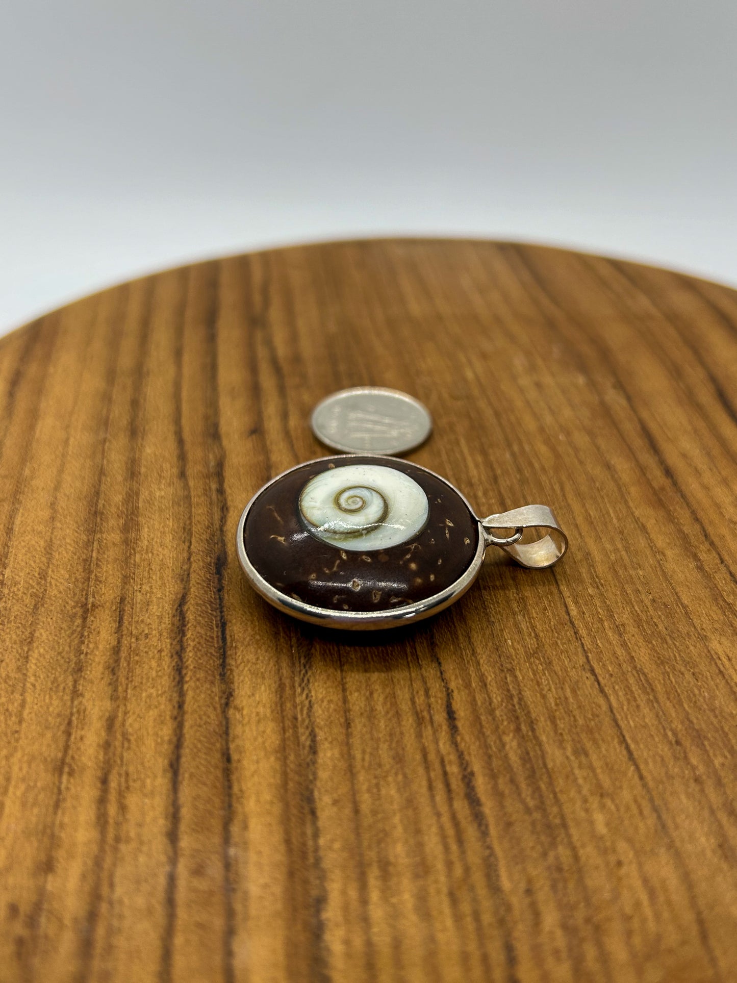 Eye of Shiva & Coconut Wood Pendant