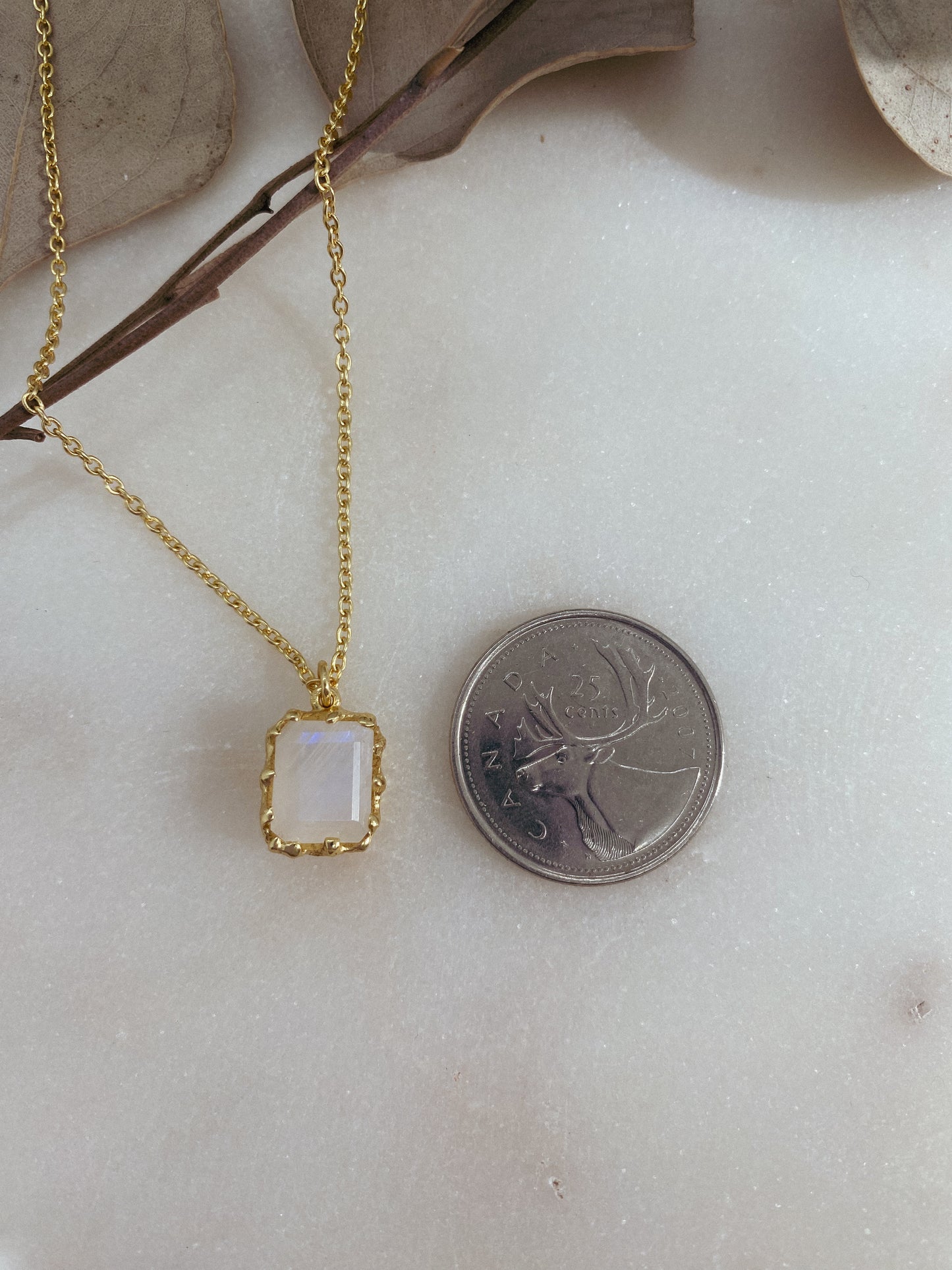 Gold Moonstone Necklace