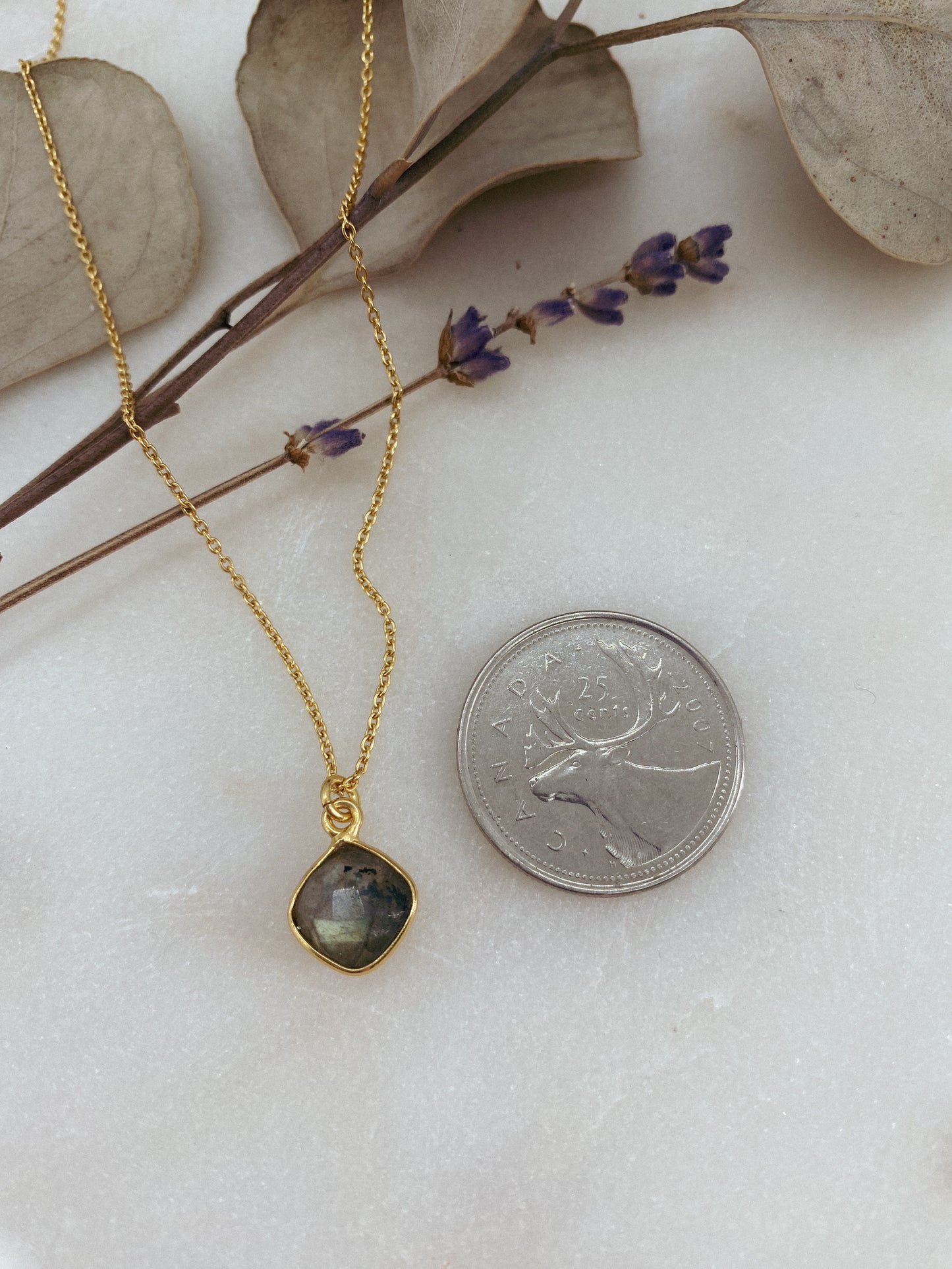 Gold Labradorite Necklace