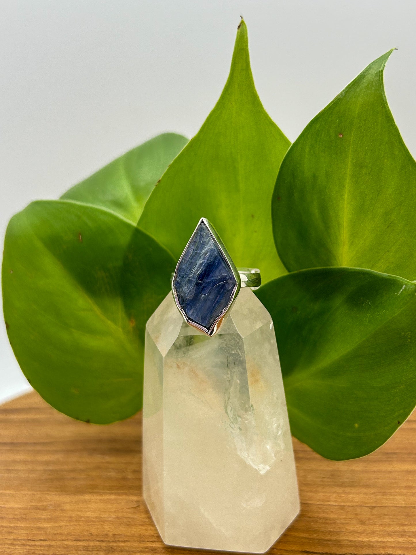 Angular Raw Kyanite Ring (size 8)