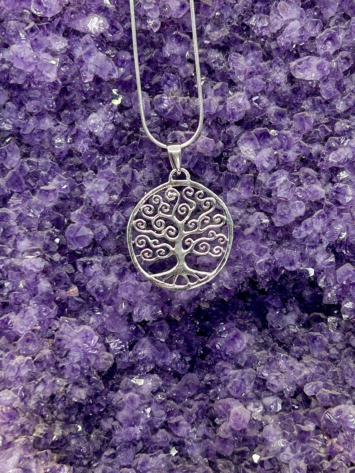 Sterling Silver Swirly Tree of Life Pendant (Larger)