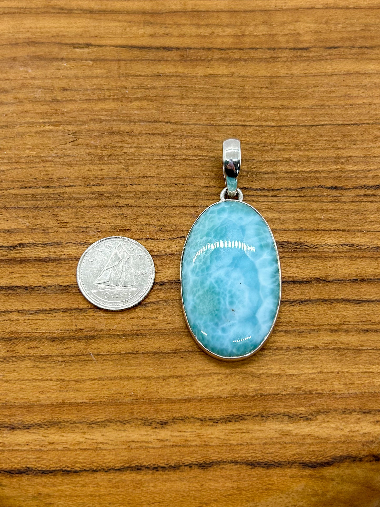 Large Oval Larimar Pendant