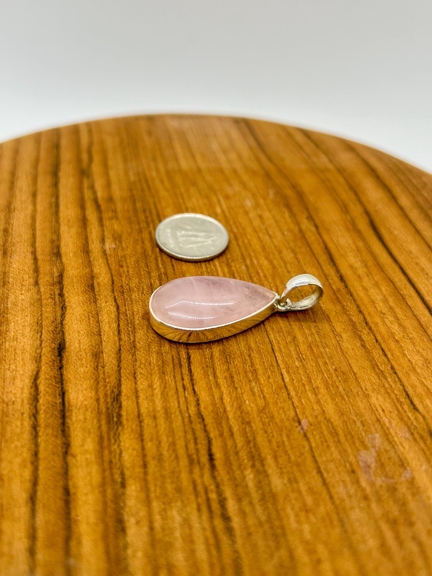 Medium Rose Quartz Teardrop Pendant