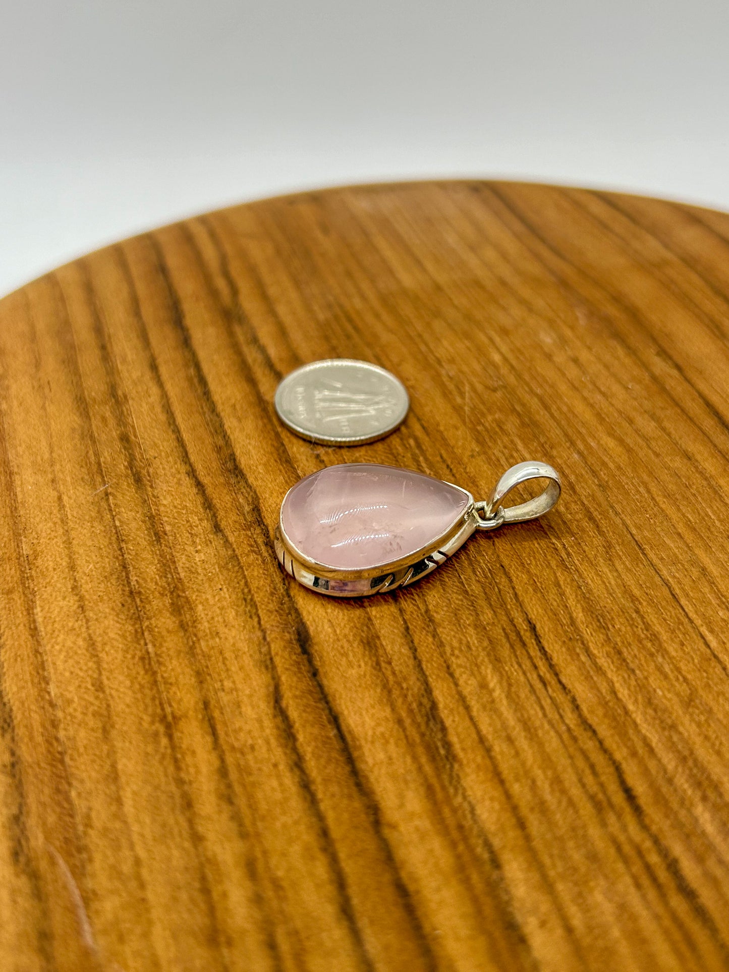 Rose Quartz Teardrop Pendant