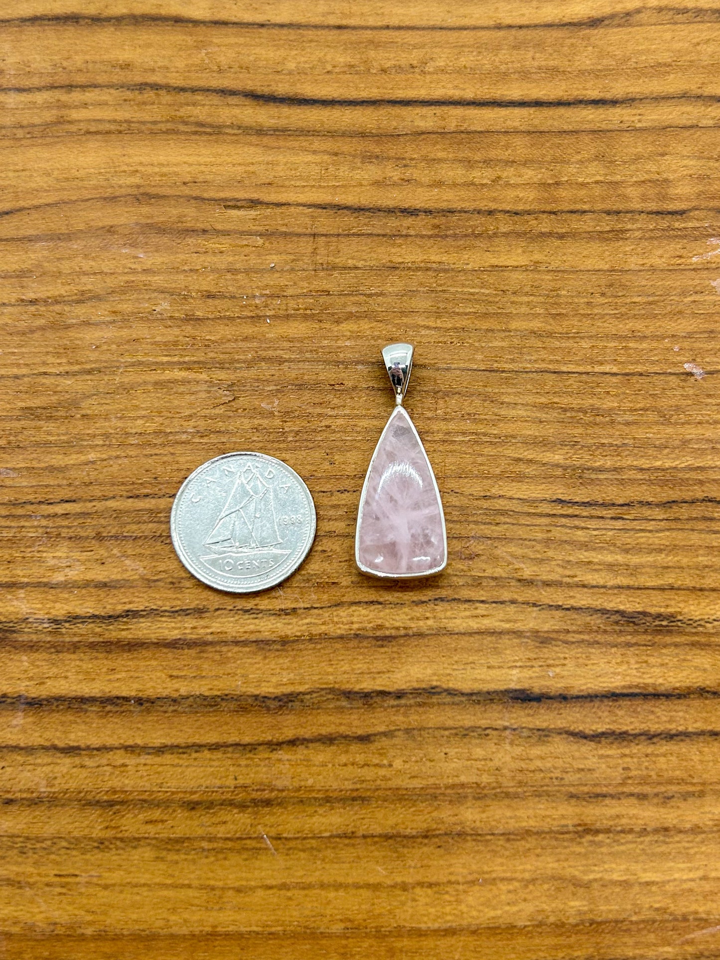 Rose Quartz Triangular Pendant