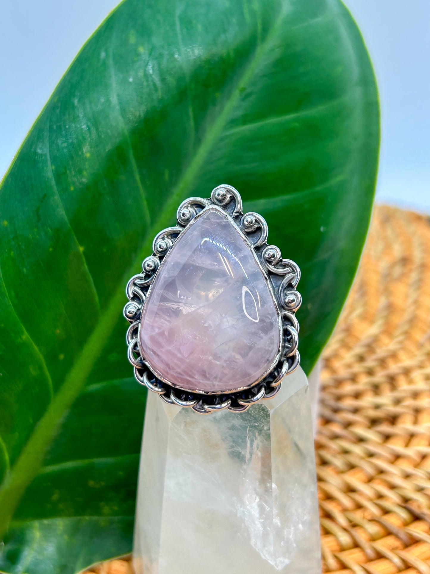 Rose Quartz Ring (Size 8)