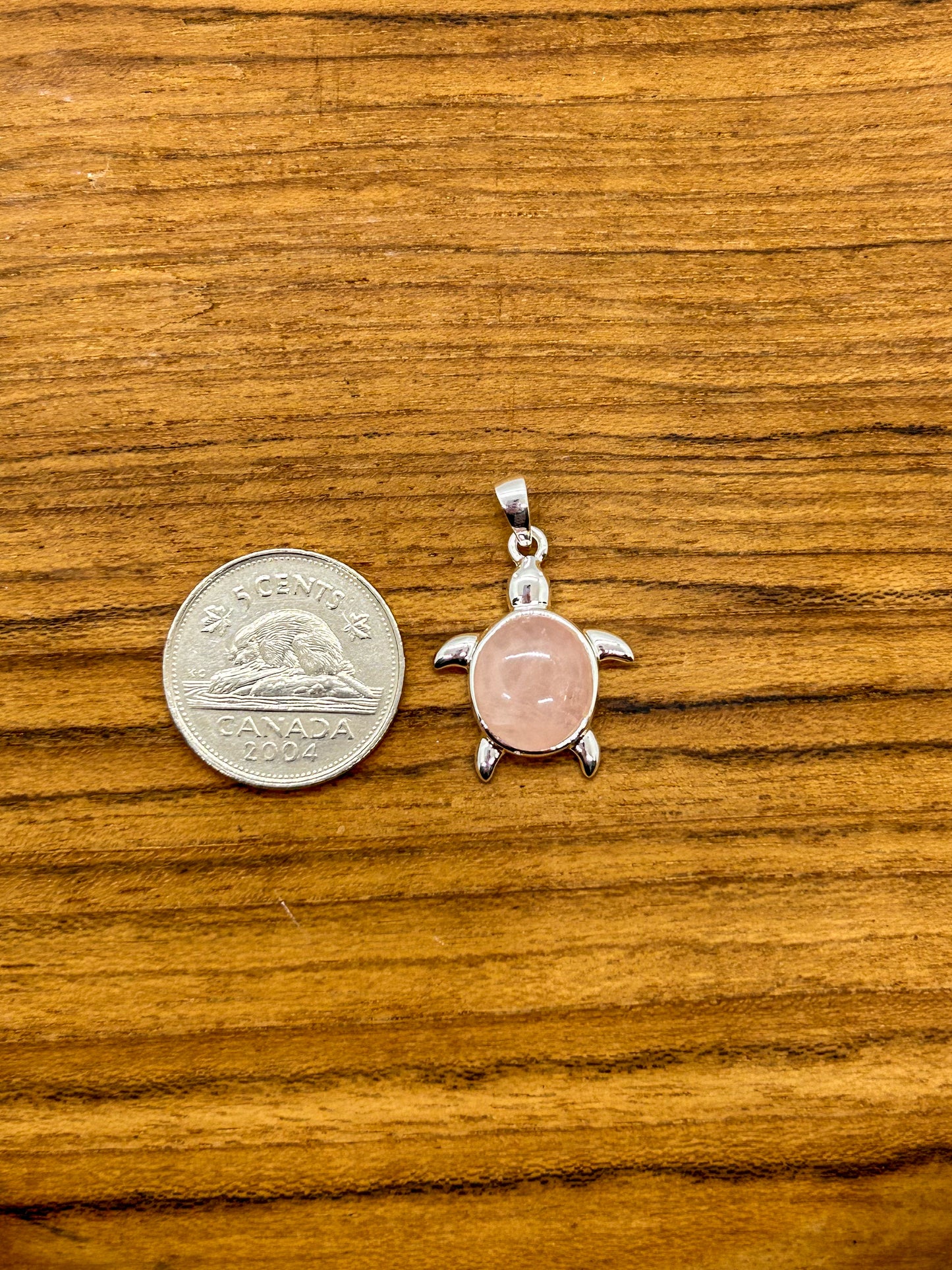 Rose Quartz Turtle Pendant