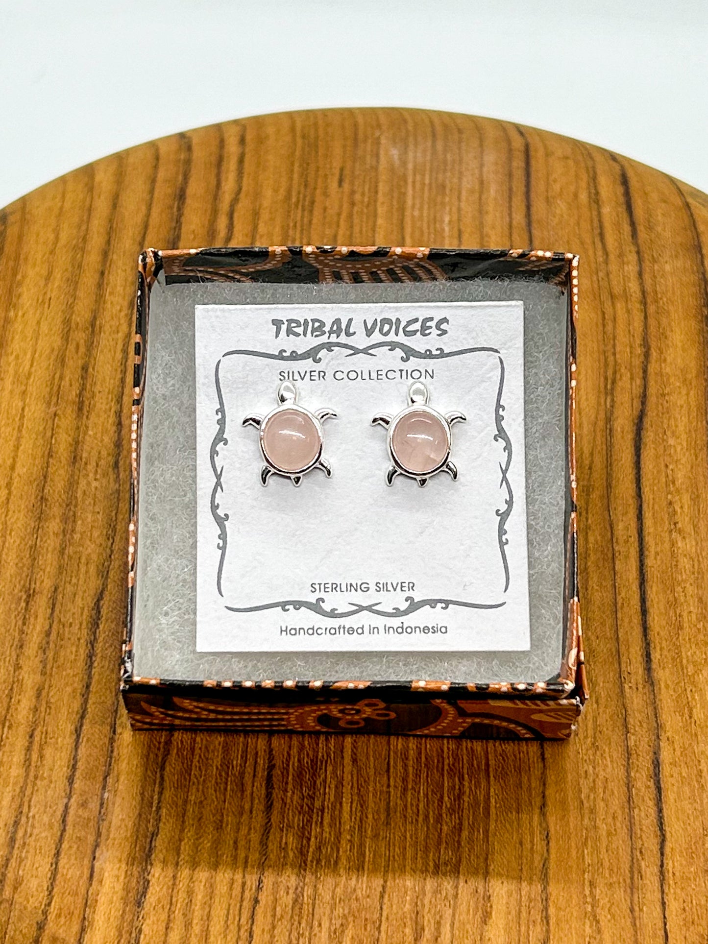 Rose Quartz Turtle Studs