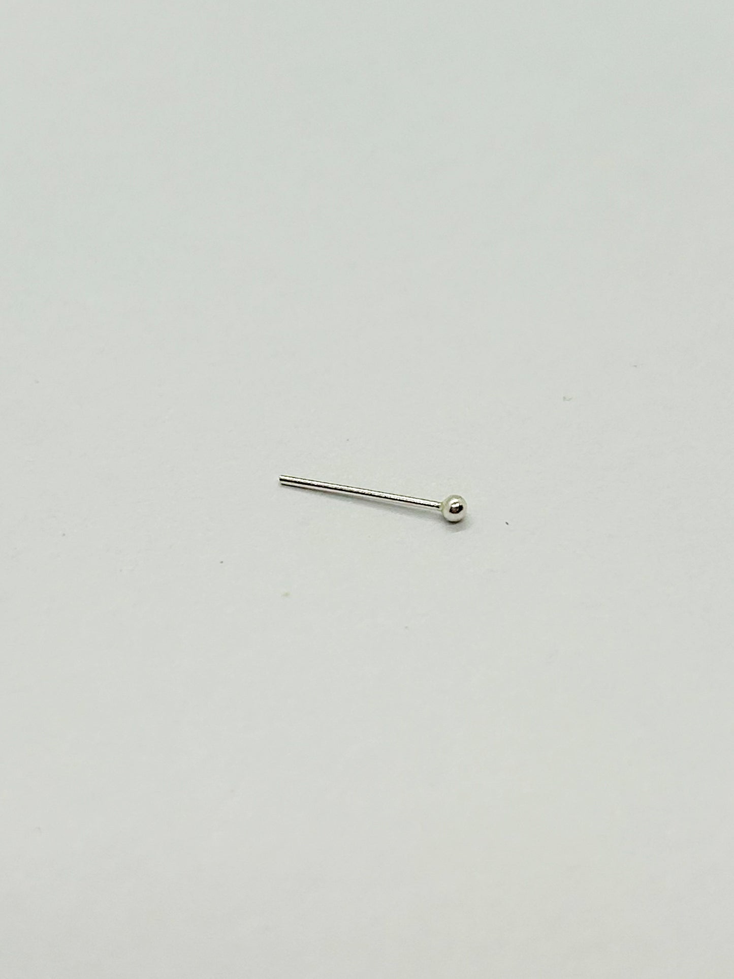 Small Silver Ball Straight-Back Nose Studs