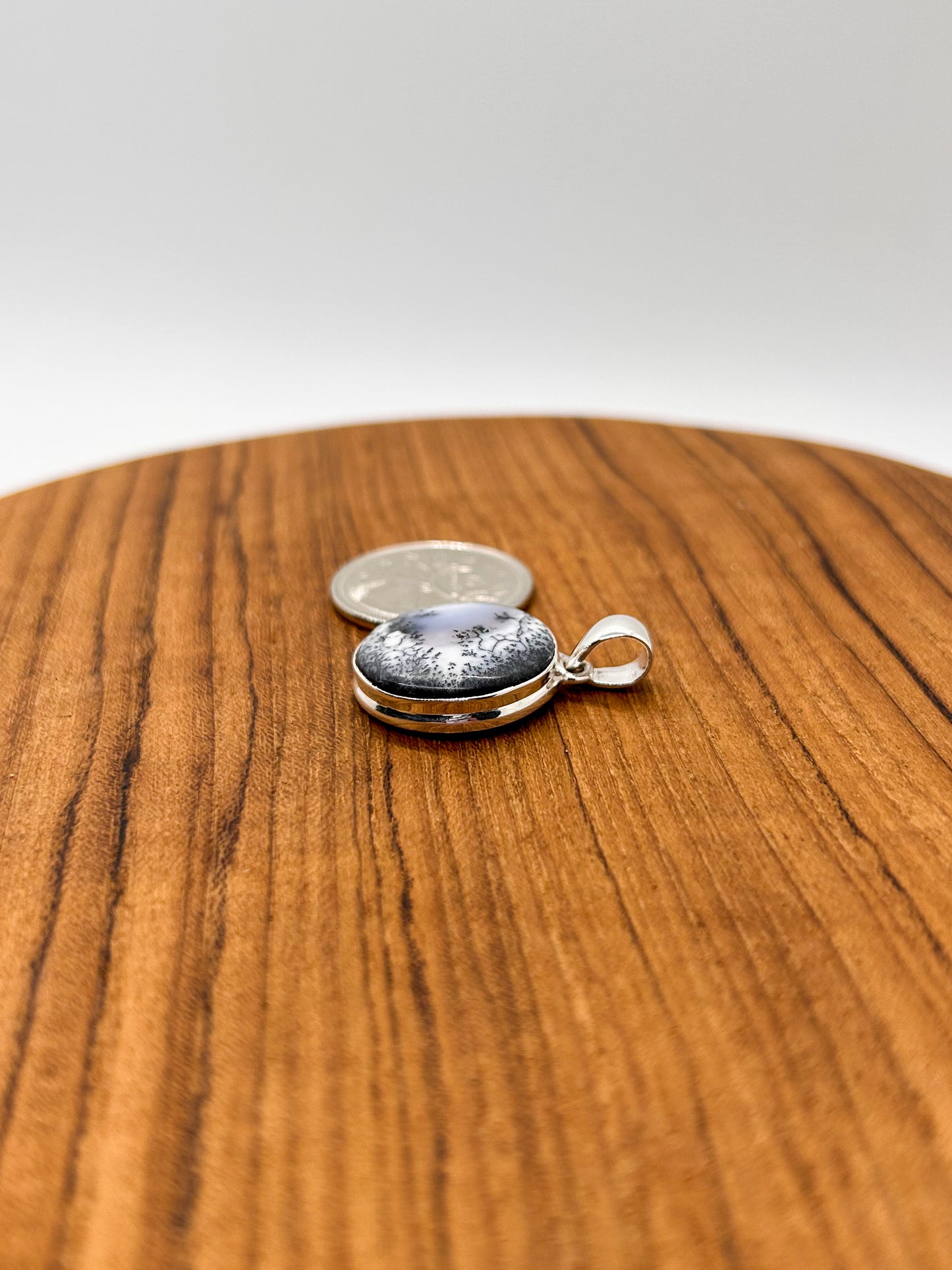 Dendritic Agate Medium Circular Pendant