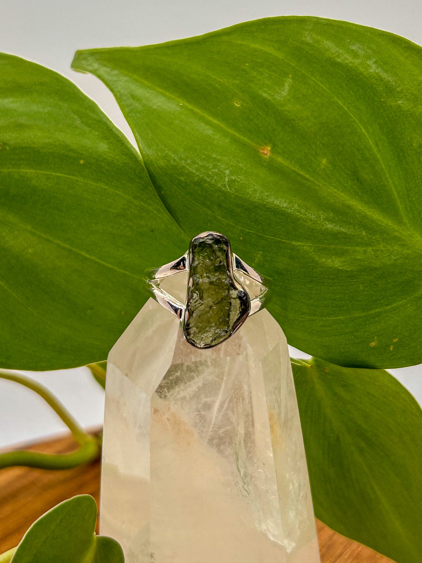 Moldavite Ring Size 8