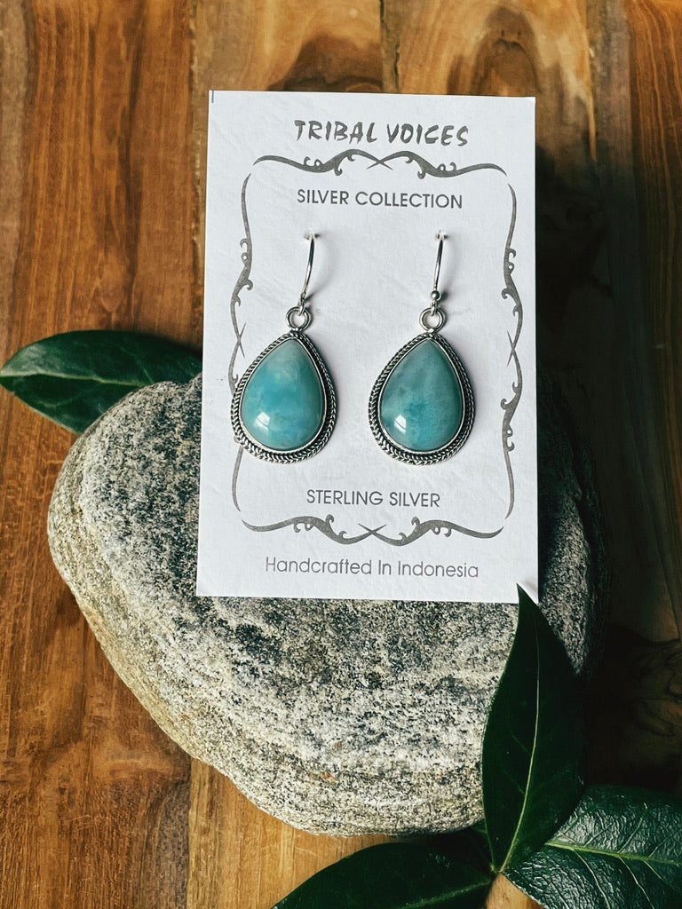 Larimar Dangle Earrings