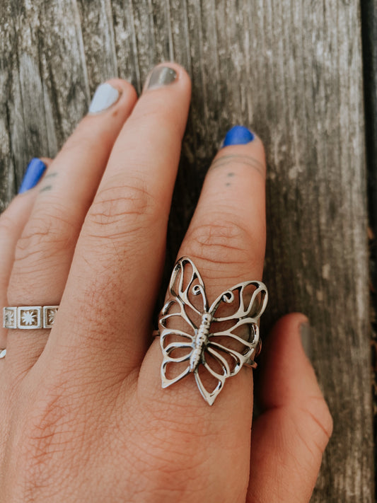 Sterling Silver Butterfly Ring